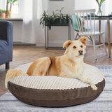 Kirkland Signature Round Pet Bed 42" in faux brown leather
