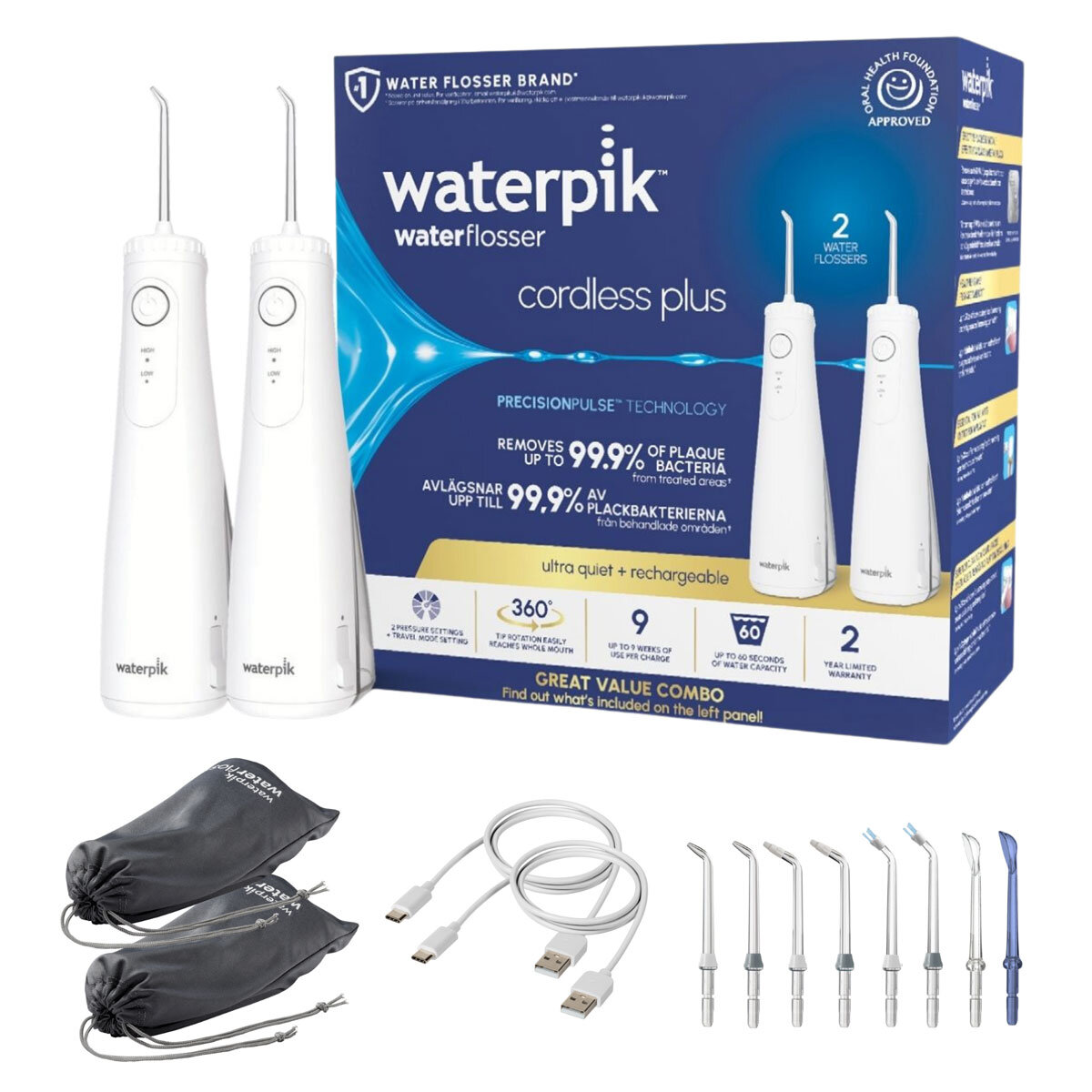 Waterpik Water Flosser Plus Combo Pack With Attachments