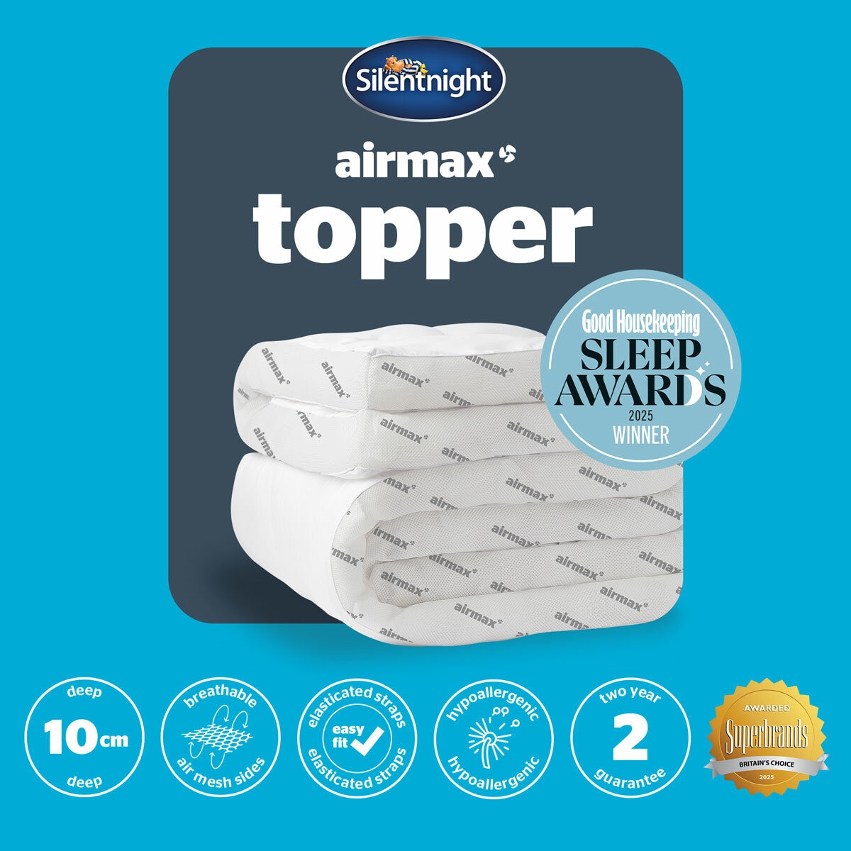 Silentnight Airmax 1000 Mattress Topper, in 4 Sizes