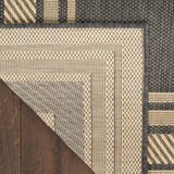 Nourison Horizon Border Indoor / Outdoor Rug in 2 Sizes, Charcoal