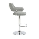 Cortez Light Grey Faux Leather Bar Stool, 2 Pack
