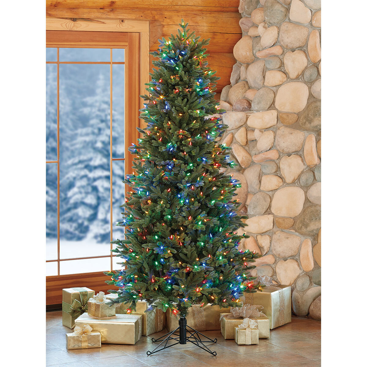 Buy 6.5' Pre-Lit Slim Aspen Tree Lifestyle2 Image at Costco.co.uk