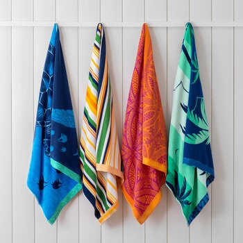 Oversized 100% Cotton Beach Towel, in 4 Designs