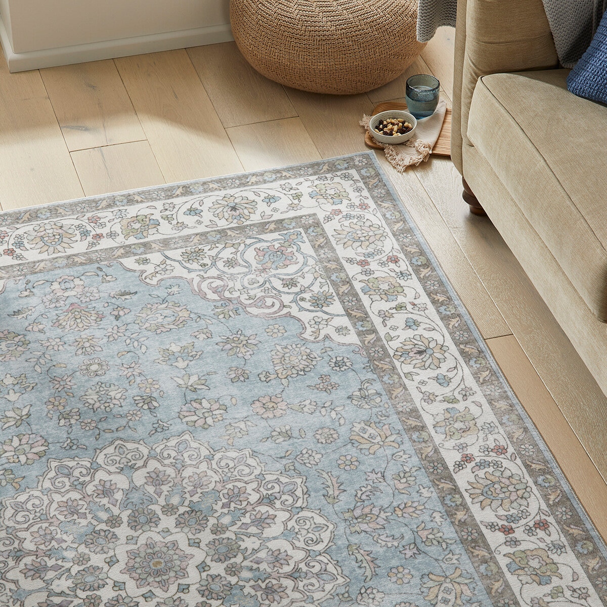 Concept Looms Liberty Blue Washable Rug, in 3 Sizes