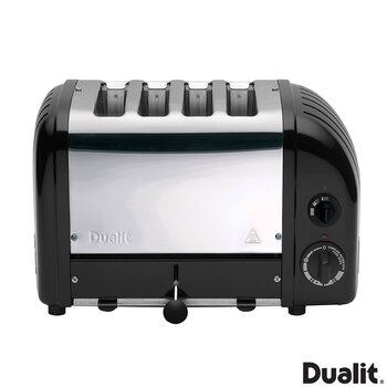 Dualit 4 Slot Classic Toaster with Sandwich Cage in Black, 40598
