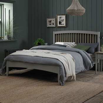 Bentley Designs Whitby Scandi Oak & Grey Bed Frame in 2 Sizes