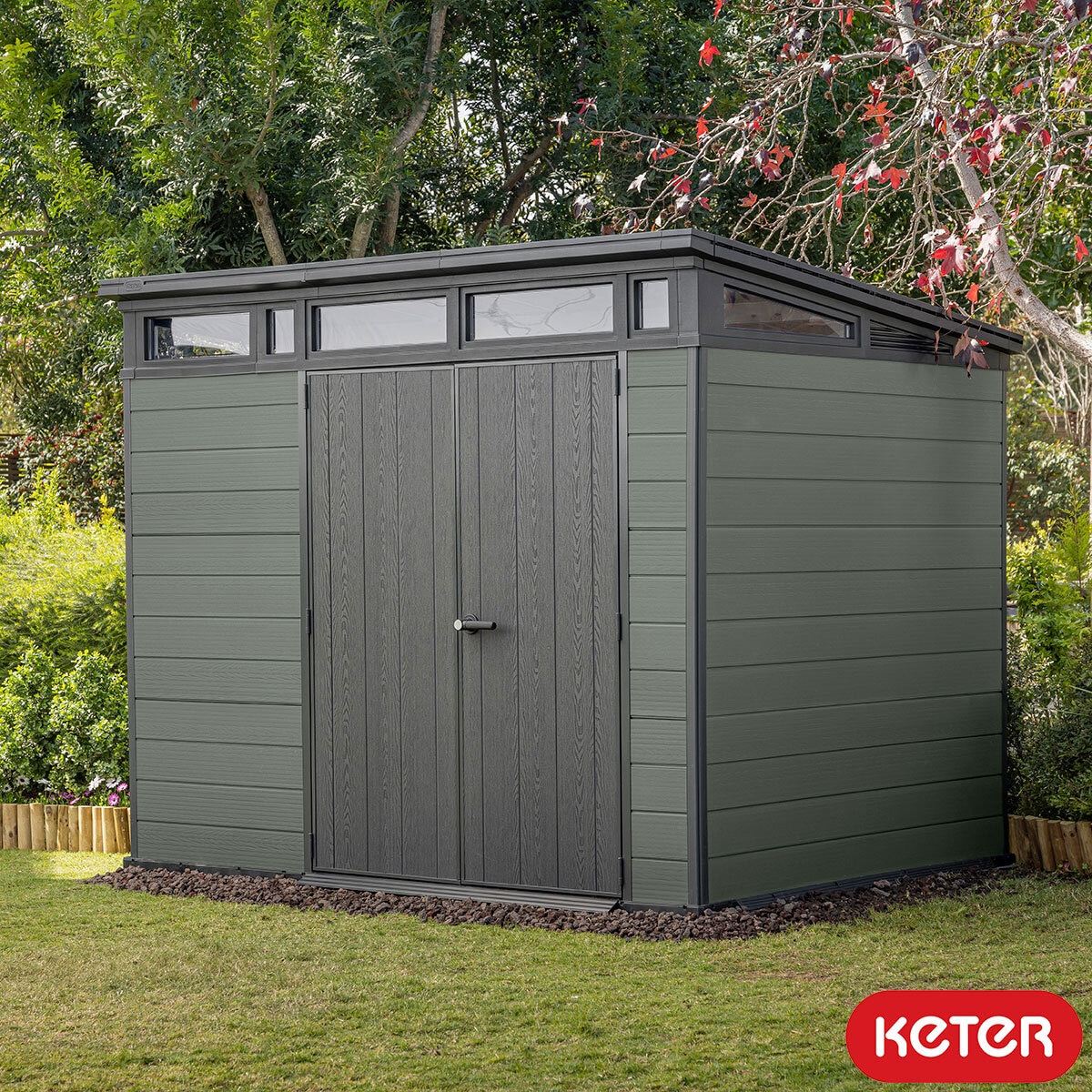 Keter Cortina 9ft 2" x 7ft (2.8 x 2.1m) Storage Shed in G...