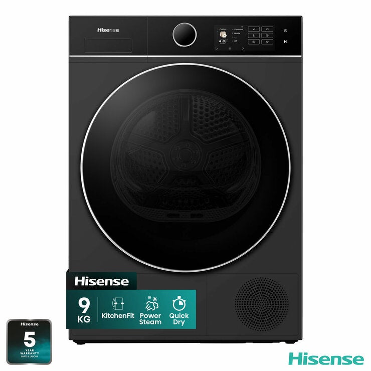 Hisense KitchenFit 5i Series DH5I904BBBC, 9kg Heat Pump Dryer, A+++ Rated in Black Hisense KitchenFit 5i Series DH5I904BBBC, 9kg Heat Pump Dryer, A+++ Rated in Black