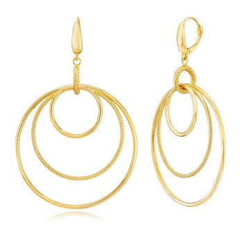 14ct Yellow Gold 3 Hoop Earrings