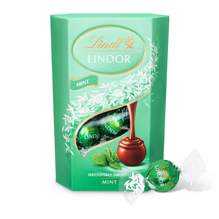 Lindt Lindor Assortment Milk & Mint, 4 x 200g