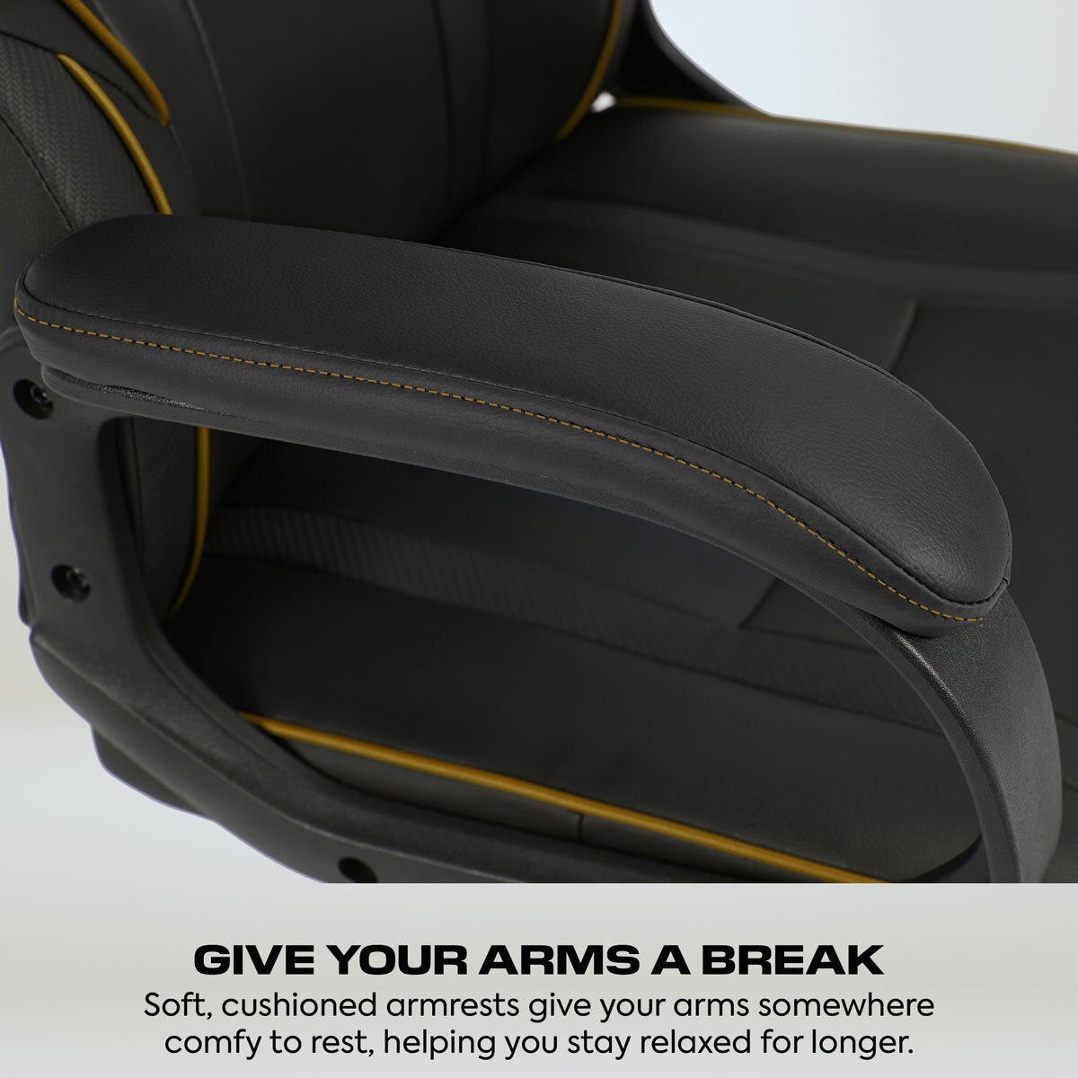 X Rocker Mythos Mid-Back Gaming Chair, Black/Gold