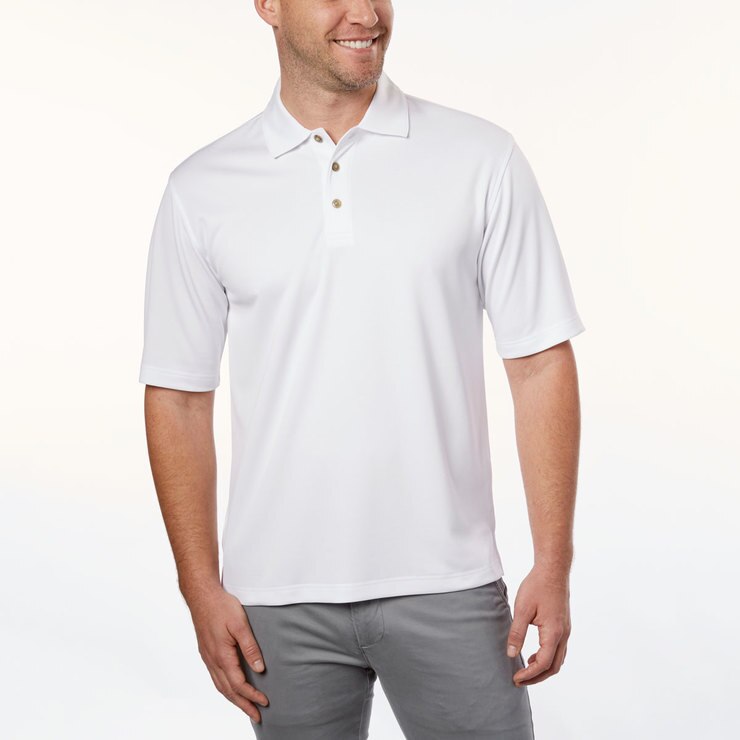 Kirkland Signature Men's Performance Polo Available in White Costco UK