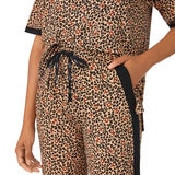DKNY Ladies Short Sleeve Tee & Jogger Lounge Set in Brown - Large