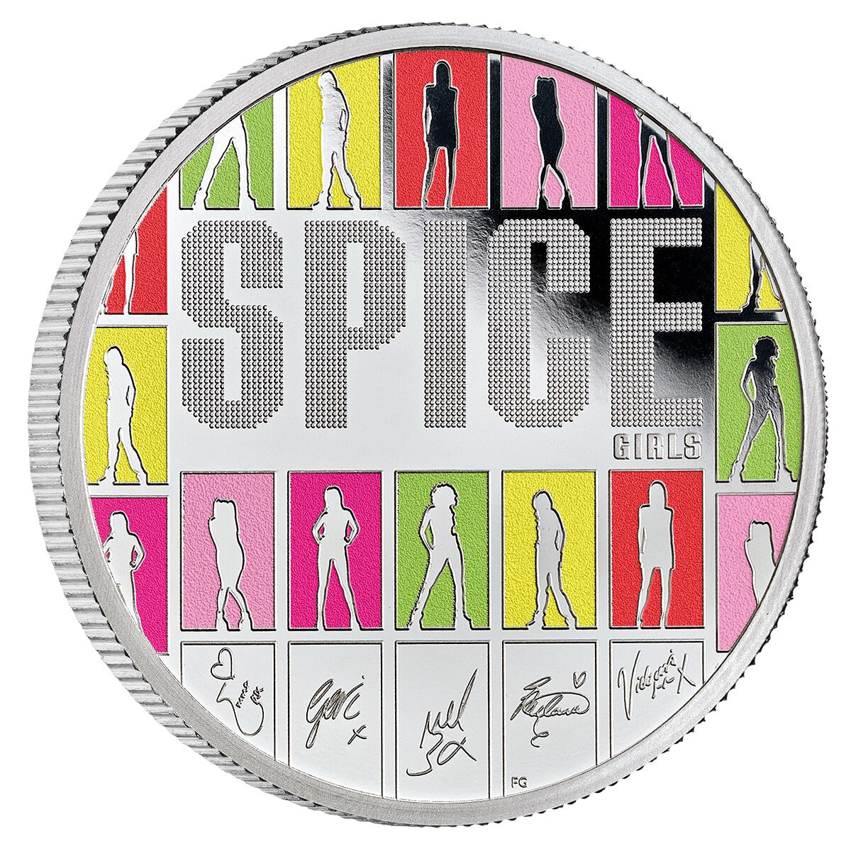 The Spice Girls 2026 UK 1oz Silver Proof Colour Coin The Spice Girls 2026 UK 1oz Silver Proof Colour Coin