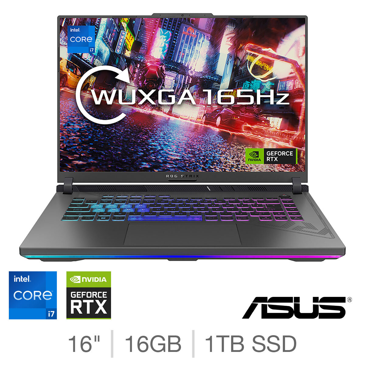 ASUS ROG Strix G16, Intel Core i7, 16GB RAM, 1TB SSD, NVIDIA GeForce RTX 4060, 16 Inch Gaming Laptop G614JV-N3153W at costco.co.uk