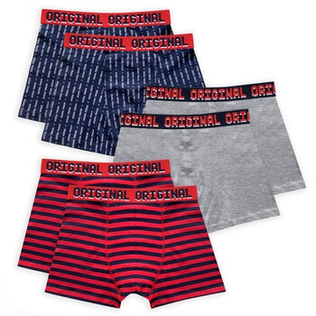 Original Penguin Men's 6 Pack Boxer Shorts in Navy and Wine, 4 Sizes