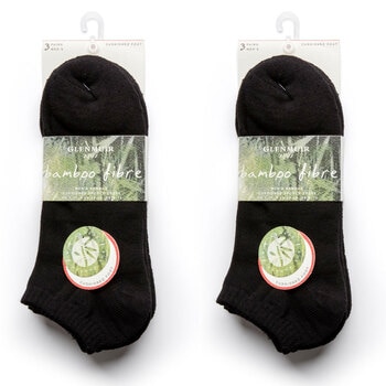 Glenmuir Men's Bamboo Cushioned Trainer Socks, 2 x 3 Pack