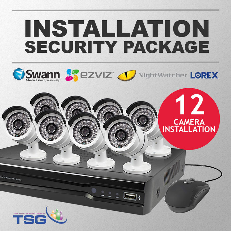 TSG Wired CCTV Installation Package for 12 Cameras Costco UK