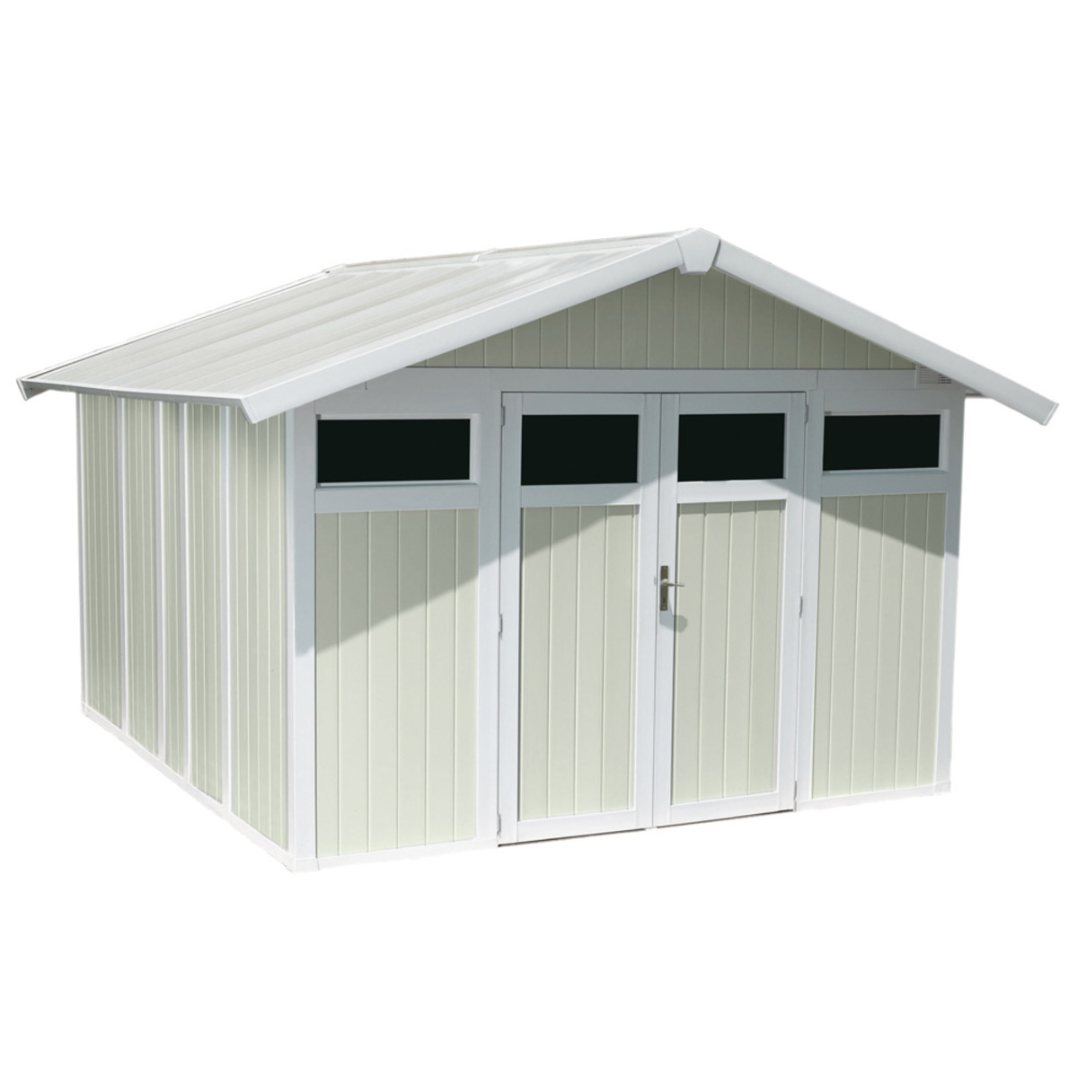 Grosfillex Utility Shed in Green and White - Model Utility 11