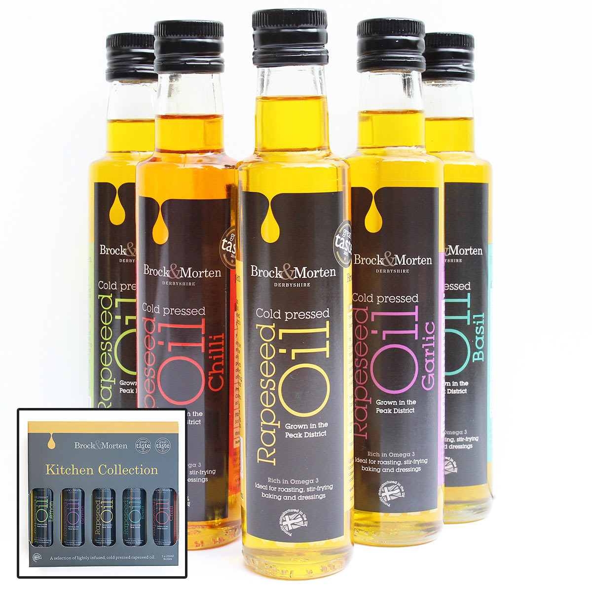 Brock & Morten Kitchen Collection Flavoured Rapeseed Oils Gift Pack, 5 x 250ml