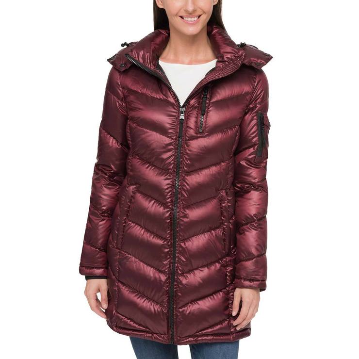 andrew marc long packable down jacket