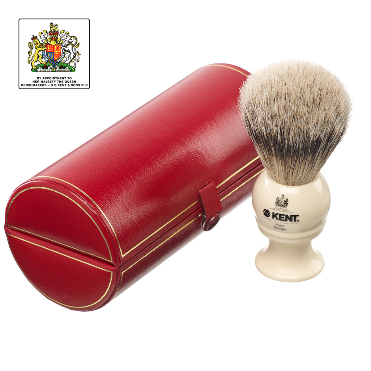 Kent Medium, Pure Silver-Tipped Badger Shaving Brush, Cream
