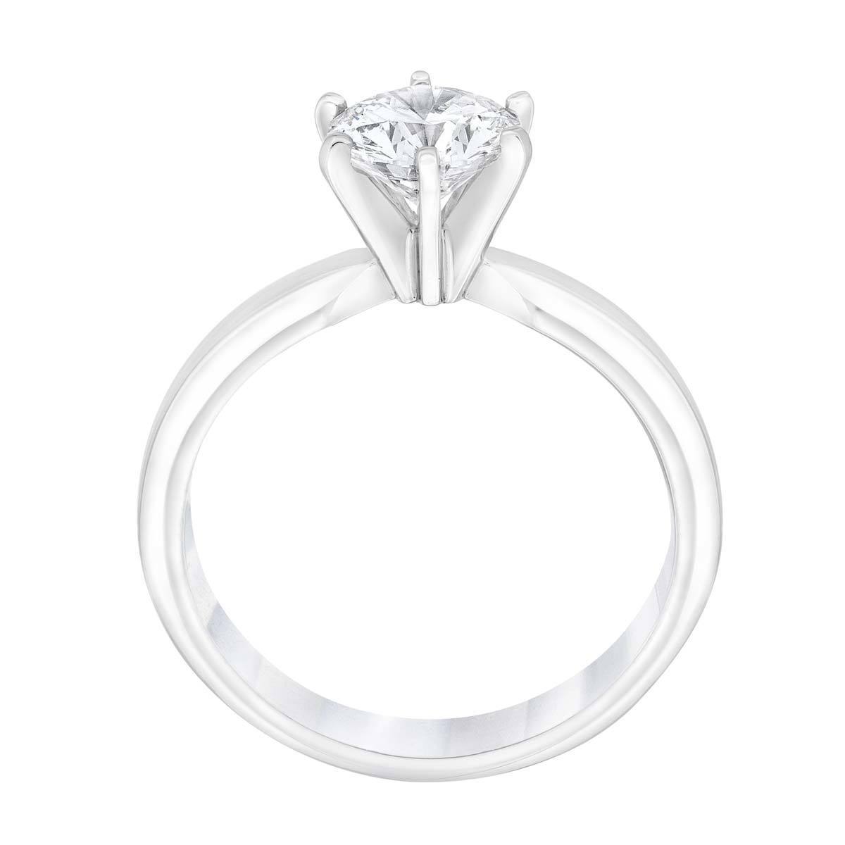 0.70ct Round Brilliant Cut Diamond Solitaire Ring, Platinum