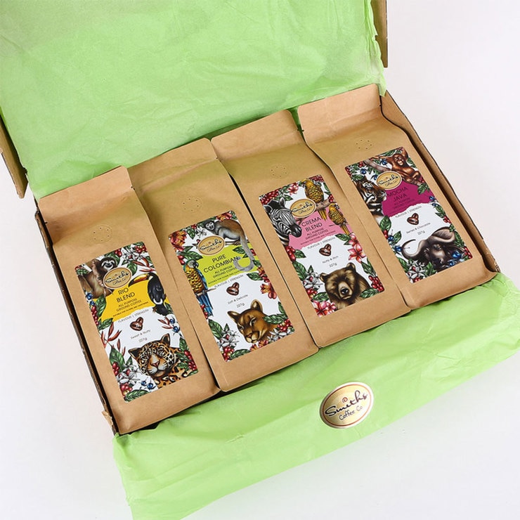Smiths Coffee Co. Animal Range Ground Coffee Selection, 4 x 227g Smiths Coffee Co. Animal Range Ground Coffee Selection, 4 x 227g