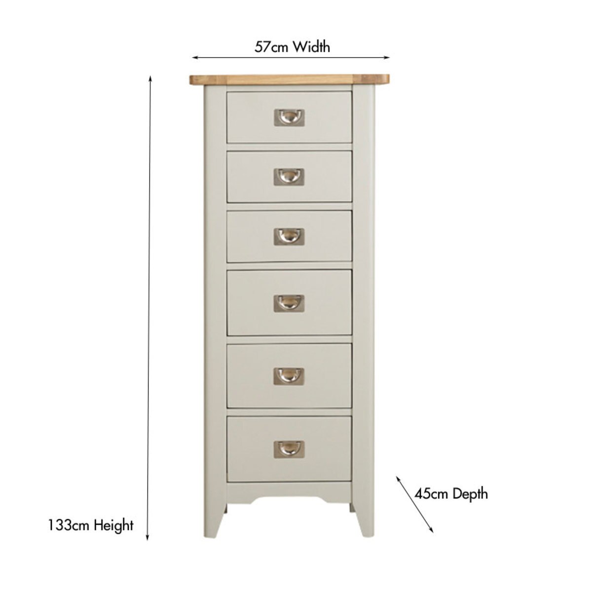 Bordeaux Painted 6 Drawer Tall Boy Chest Costco UK