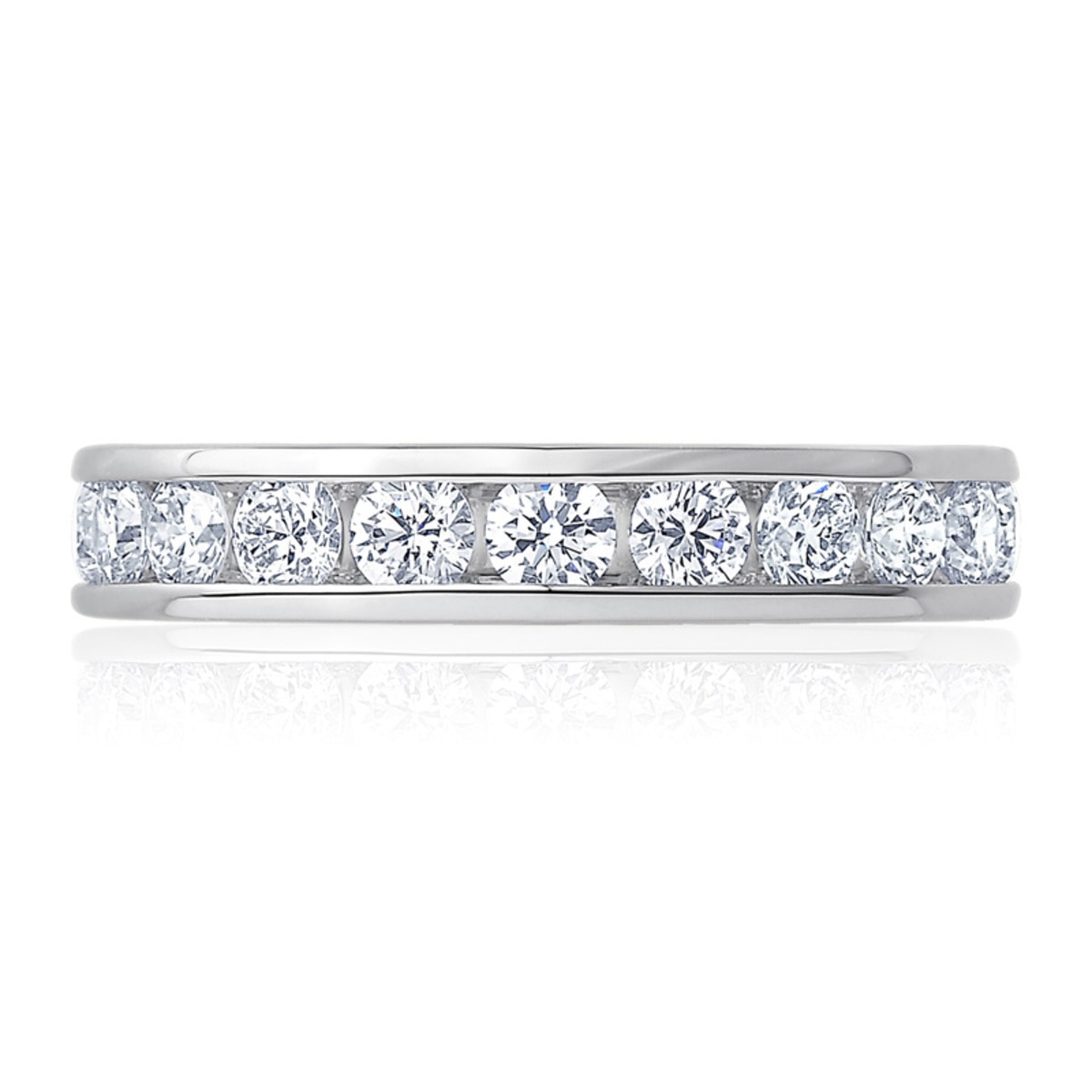 2.00ctw Round Brilliant Cut Channel Set Eternity Ring in Platinum, Size