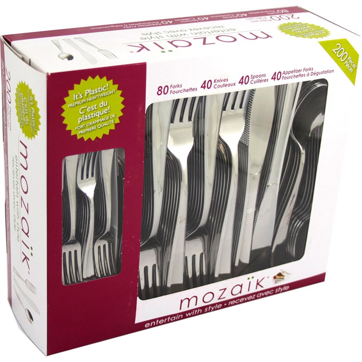 Mozaik Disposable Cutlery Set, 200 Pieces Costco UK