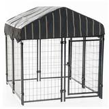 Outdoor Kennel with Weatherproof  Cover,  4 L x 4 W x 4.3ft H (1.2 L x 1.2 W x 1.3m H)