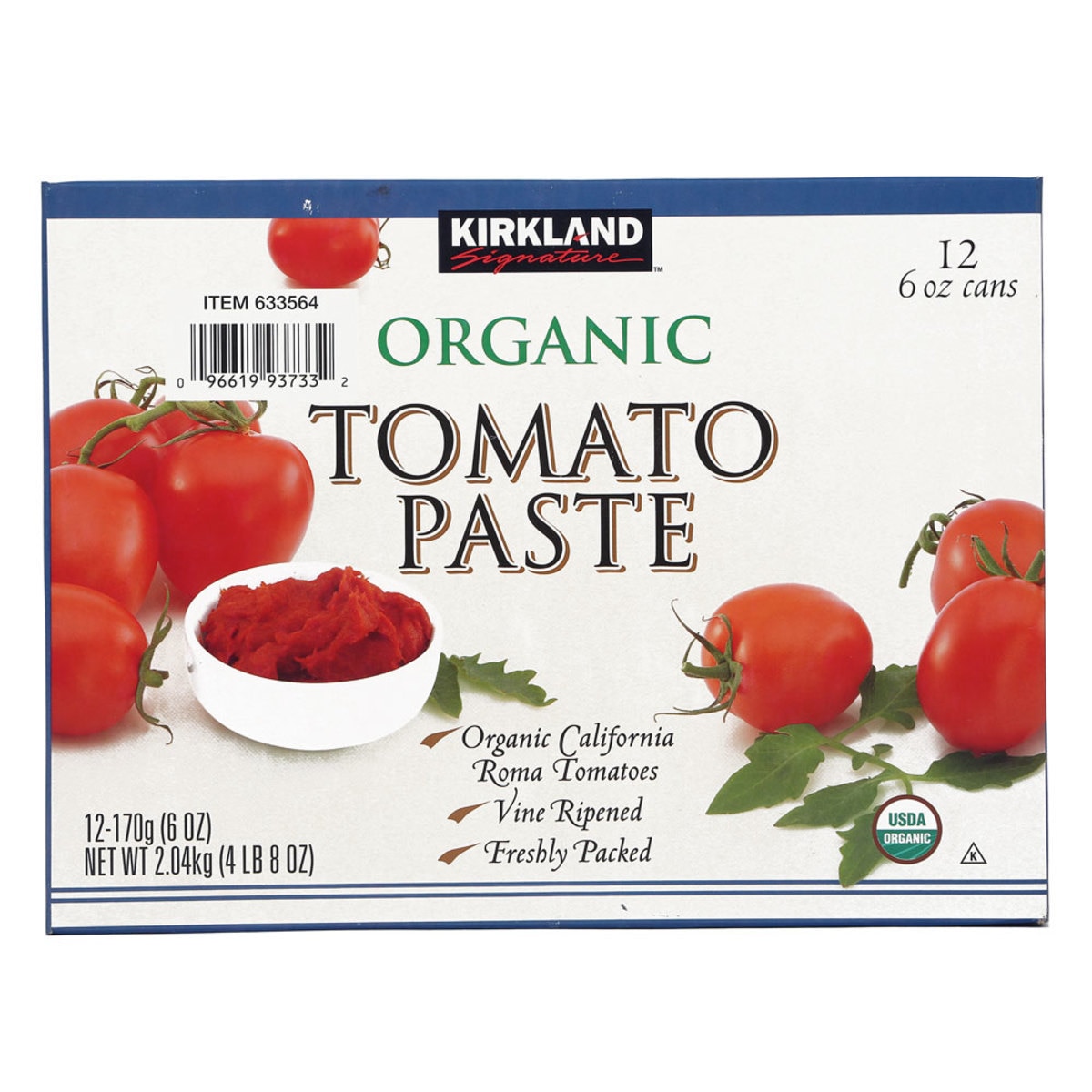 Kirkland Signature Organic Tomato Paste, 12 x 170g