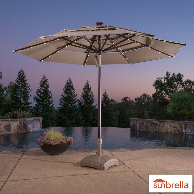 Activa 11ft 3 35m Aluminium 40 Solar Led Light Market Umbrella Activa 11ft 3 35m Aluminium 40 Solar Led Light Market Umbrella With Tilt Mechanism