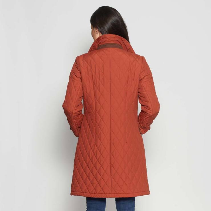 David Barry Women's Contrast Trim Coat in Rust, 20 Costco UK