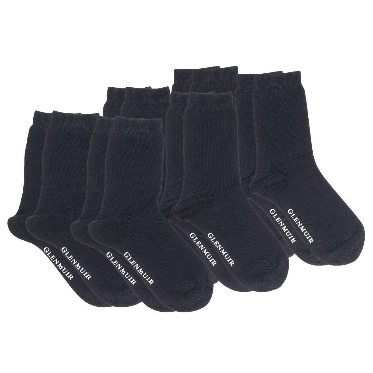 Glenmuir 2 x 3 Pack Classic Plain Women's Bamboo Socks in...