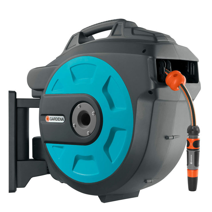 Gardena WallMounted 35m (114.8ft) Hose Box with Automatic RollUp