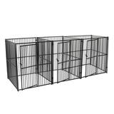 3-Run Euro Style Kennel with Common Wall, 5 L x 5 W x 6ft H (1.5 L x 1.5 W x 1.8m H)