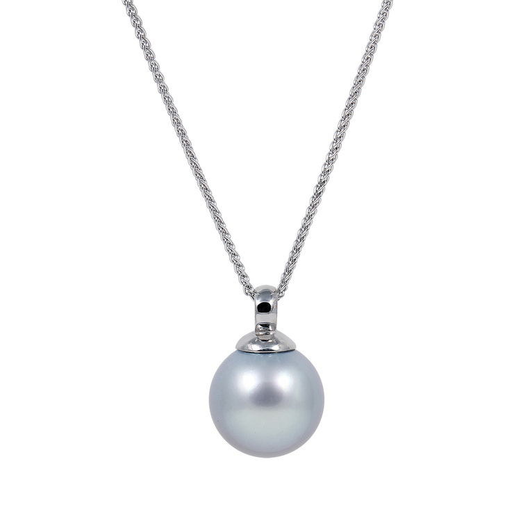 11-11.5mm Tahitian Grey Pearl in 18ct White Gold Necklace | Costco UK