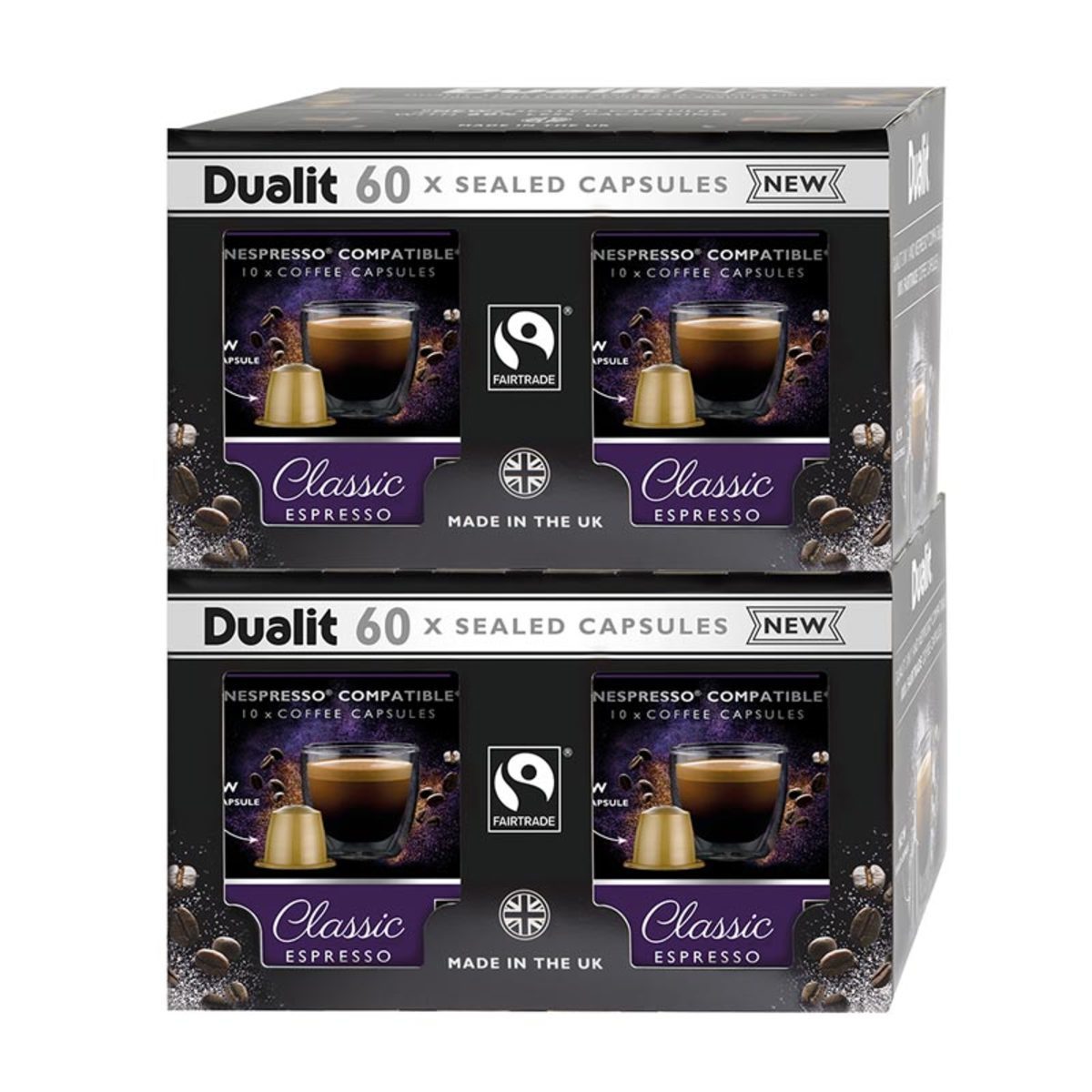 Dualit Nespresso Compatible Classic Espresso Coffee Pods, 120 servings