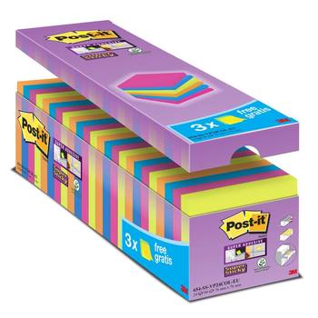 Post-It Super Sticky 76 x 76mm 24 Pack of Assorted Blank Notes