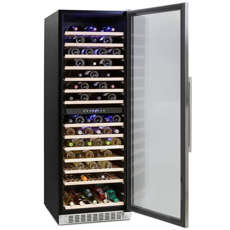 Montpellier WS166DDX, 166 Bottle Dual Zone Wine Cooler in Stainless