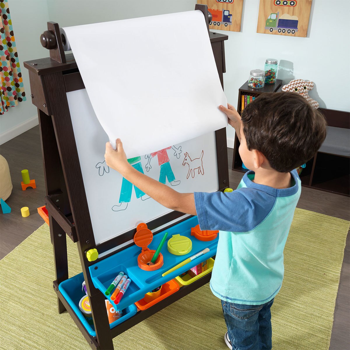 KidKraft Storage Art Easel in Espresso (3+ Years)