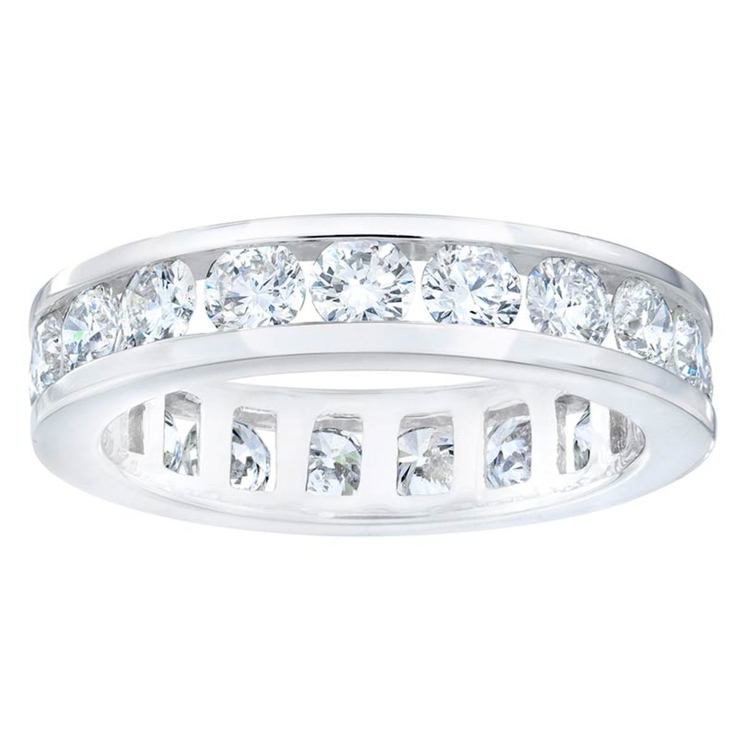 2.00ctw Round Brilliant Cut Diamond Channel Set Eternity Ring Size P