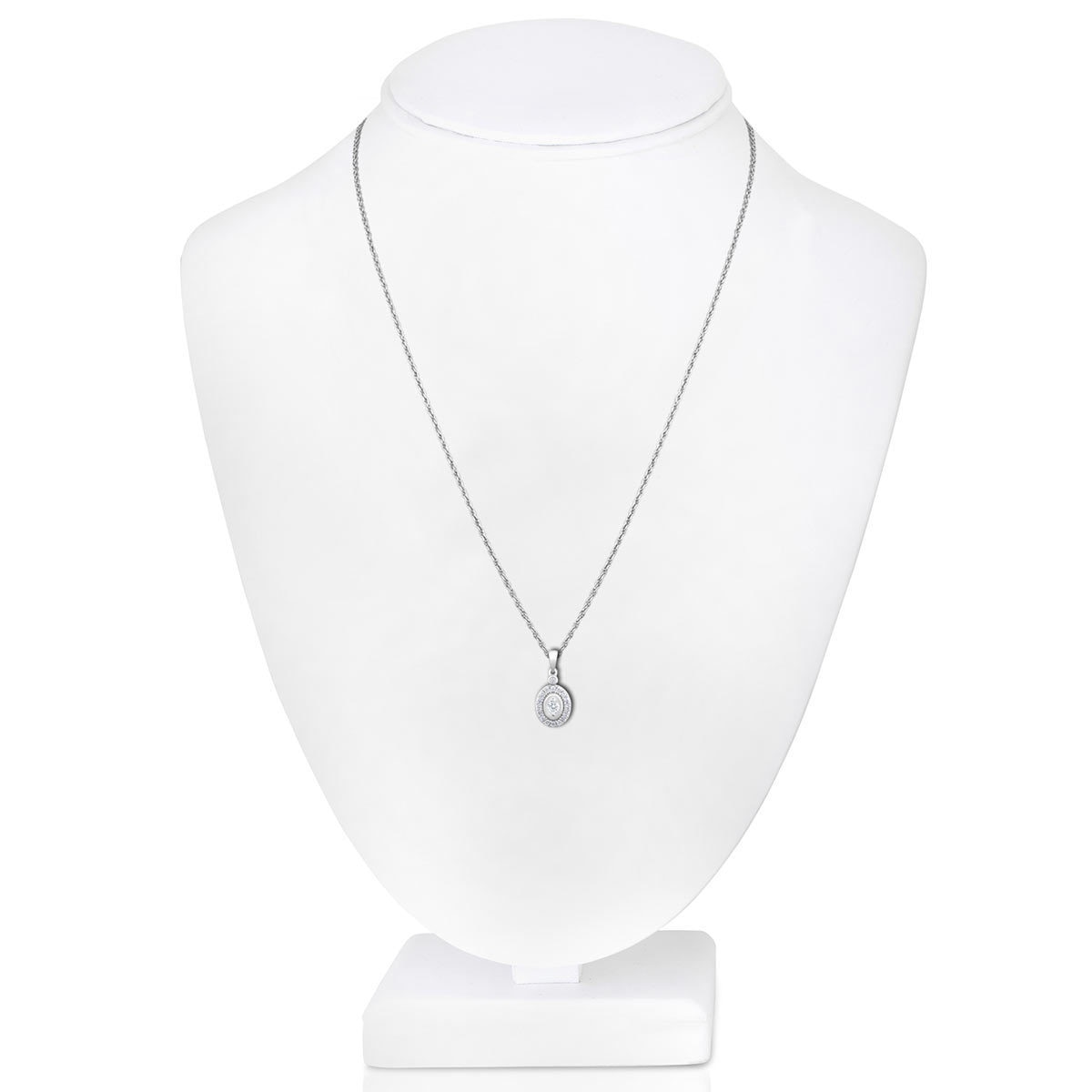 0.22ctw Round Brilliant Cut Diamond pendant, 18ct White Gold Costco UK