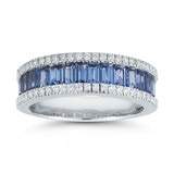 2.00ctw Blue Sapphire and 0.22ctw Diamond 18ct White Gold Ring