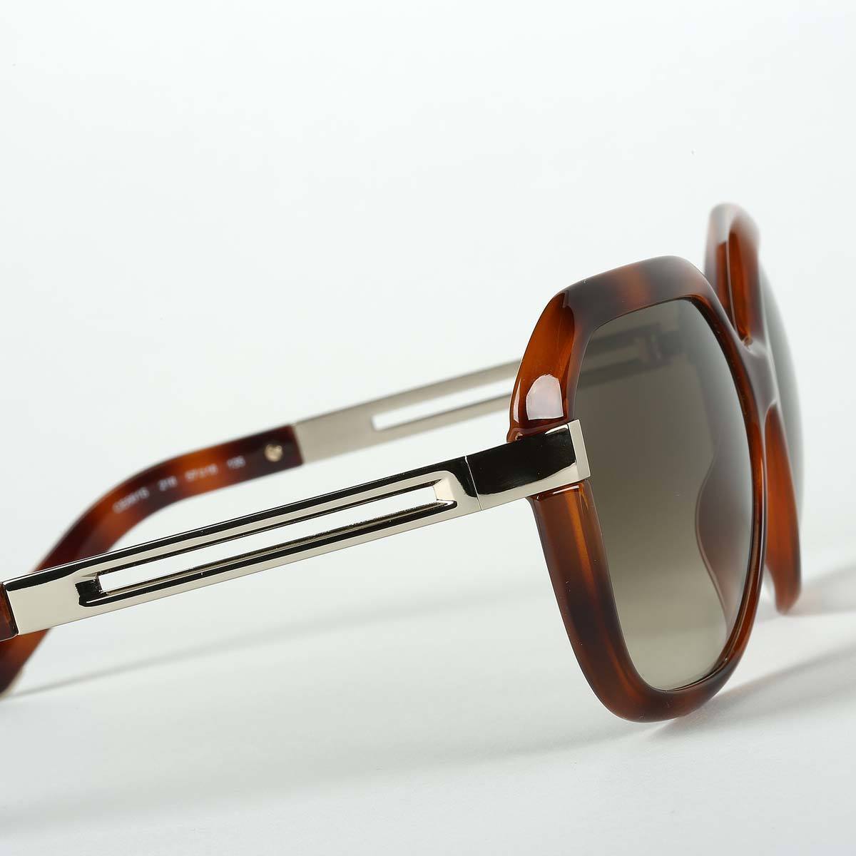 Chloe Tortoise Shell & Silver Sunglasses with Brown Lenses, CE 6612-218