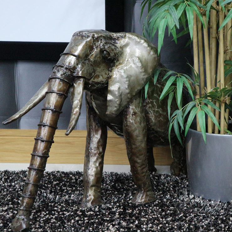 Pangea 2ft Elephant Ornamental Metal Structure - Baby
