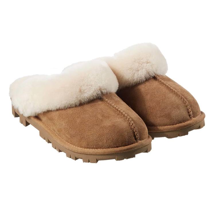 Kirkland Signature Women's Shearling Slipper in Chestnut, Size 5