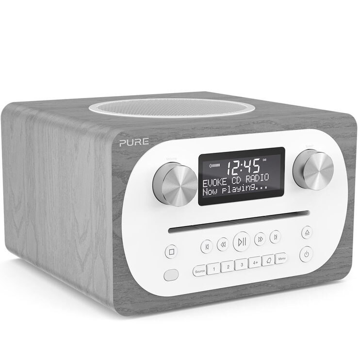 pure evoke c d4 dab fm radio with cd player and bluetooth in grey